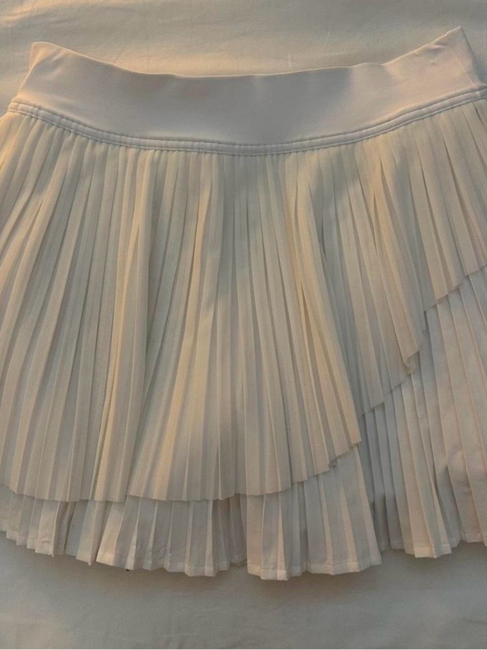 lululemon athletica White Asymmetrical Pleated Mini Skirt